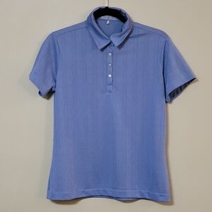 Nike Golf Dri-fit Blue Plaid Victory  Snap Closure Golf Polo Top Women's Medium